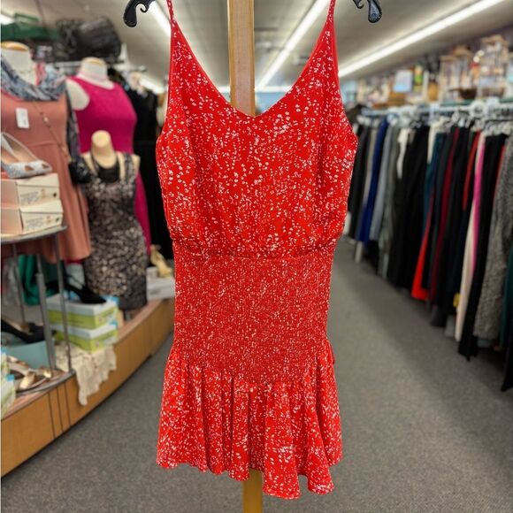 She + Sky Ladies Red Printed Blouse New - Picture 1 of 7